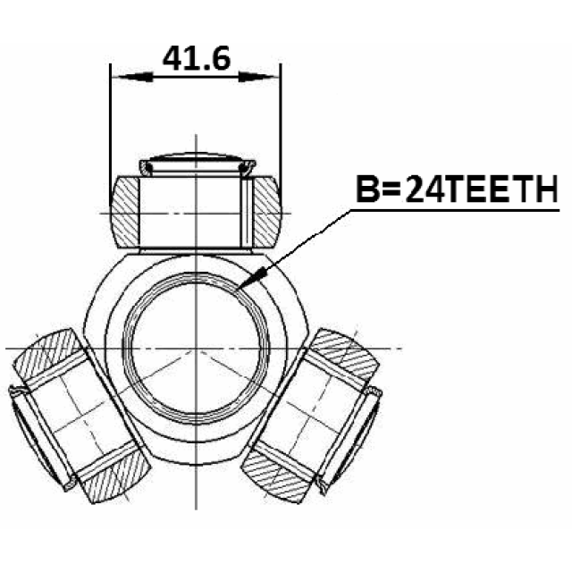 BMW-Drive-Shaft-Tripod-Hub-Spider-Assembly-FEBEST-1916-E60-186556155477-2