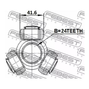 BMW Drive Shaft Tripod Hub /Spider Assembly FEBEST 1916-E60 - Image 4